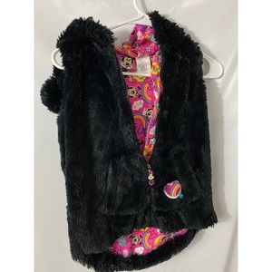 Disney Girl’s Minnie Mouse Vest Faux Fur Sz 9/10